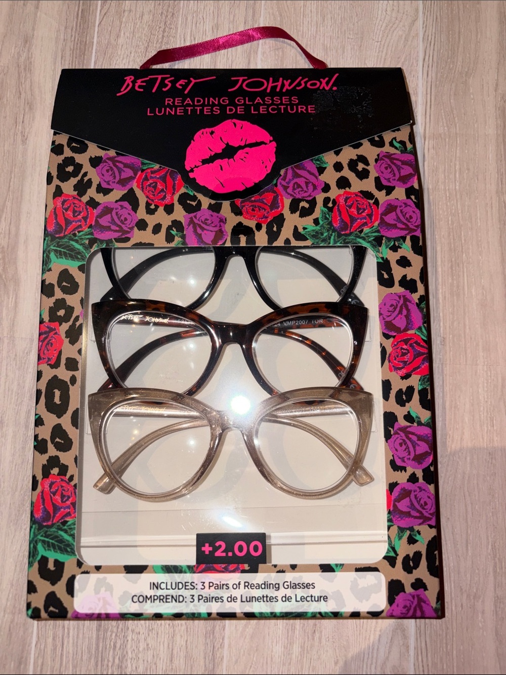 Betsey Johnson 3-Pack Reading Glasses - Black, Tortoise, Gold